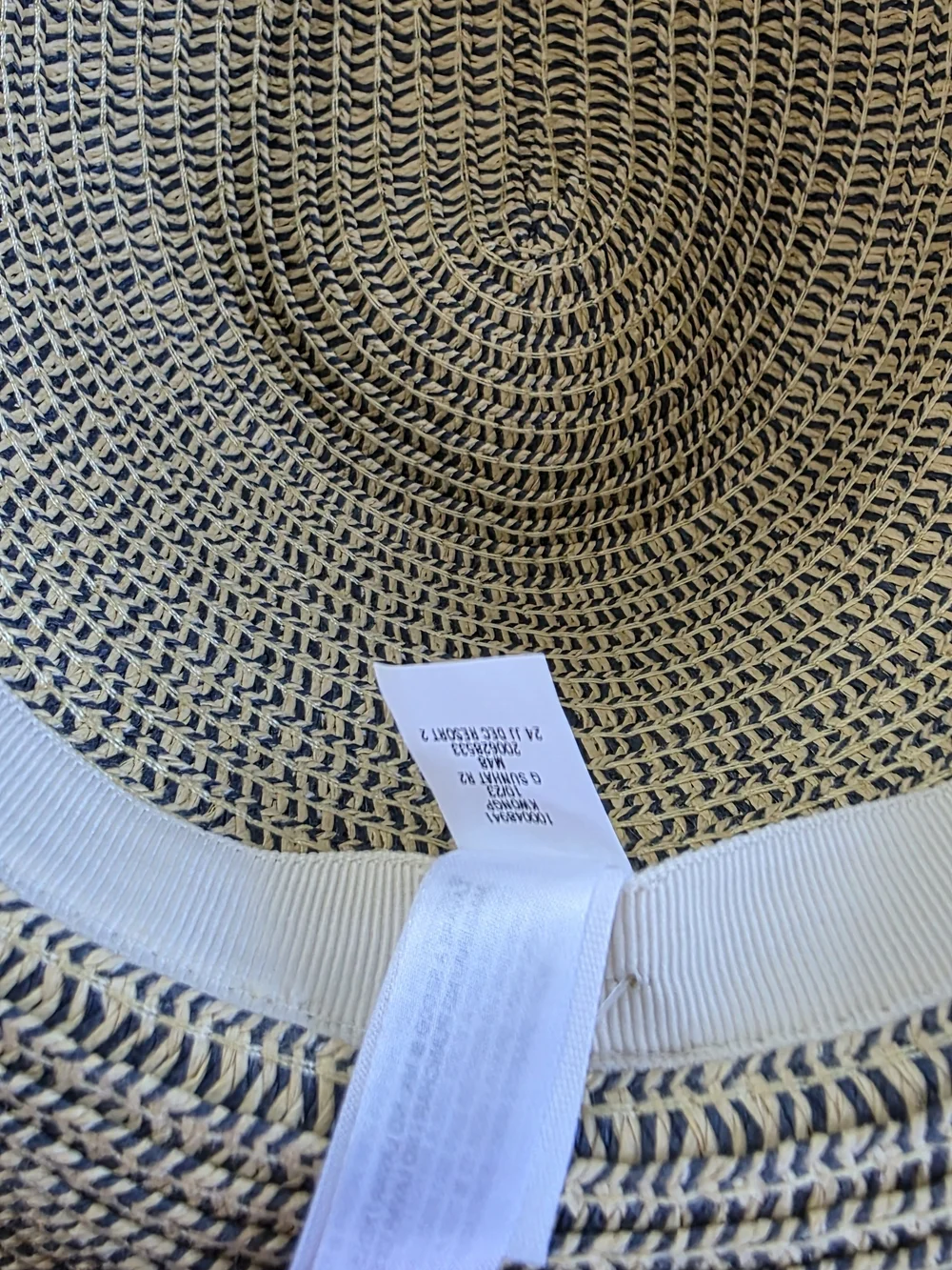 Janie and Jack Woven Two-Tone Sun Hat - Black & Natural Straw